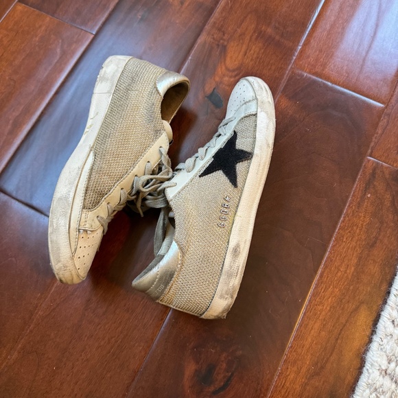 Golden Goose Distressed Off White Mesh SuperStar Sneakers - Picture 2 of 4